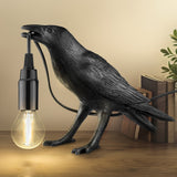 RavenLicht – Schwarze Krähe Tischlampe