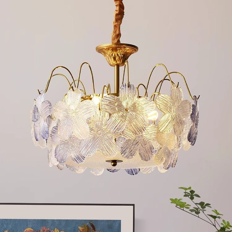 Luminexa – Kronleuchter mit Blumenform aus Glas