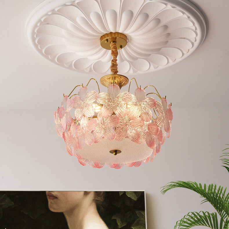 Luminexa – Kronleuchter mit Blumenform aus Glas