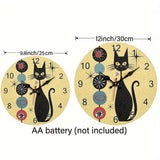 CoolCat - Leise Holz-Wanduhr