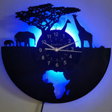 Vinyl - Giraffen Wanduhr