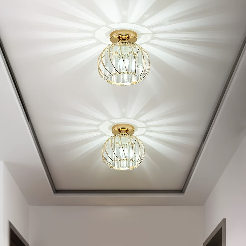 CrystalGlow – Deckenlampe Schwarz Gold