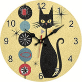 CoolCat - Leise Holz-Wanduhr