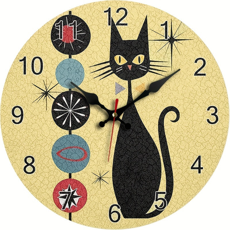 CoolCat - Leise Holz-Wanduhr