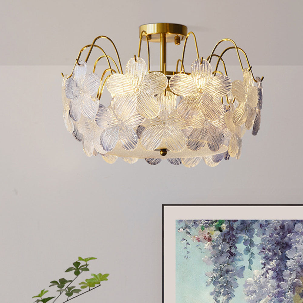 Luminexa – Kronleuchter mit Blumenform aus Glas