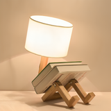 NordicaLite – Skandinavische Tischlampe mit Bücherregal und Verstellbarer Beleuchtung