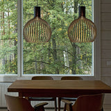 Oryza | Pendelleuchte, Holz Aluminium, Warmweißes LED-Licht