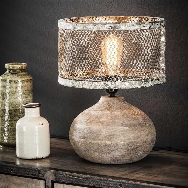 ÉliseLume – Tischlampe Metall Holz